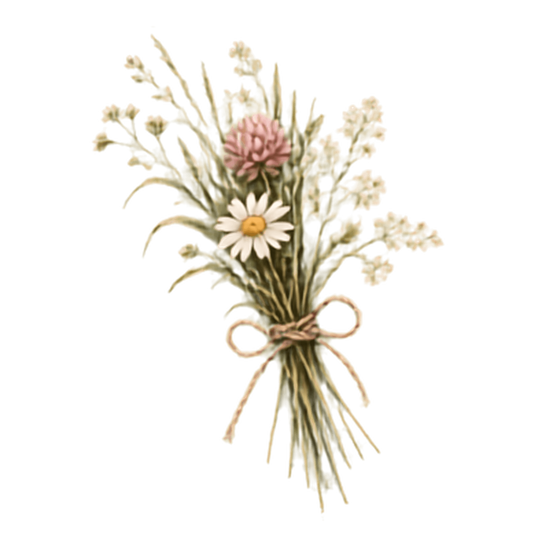 A small bouquet of woodland flowers